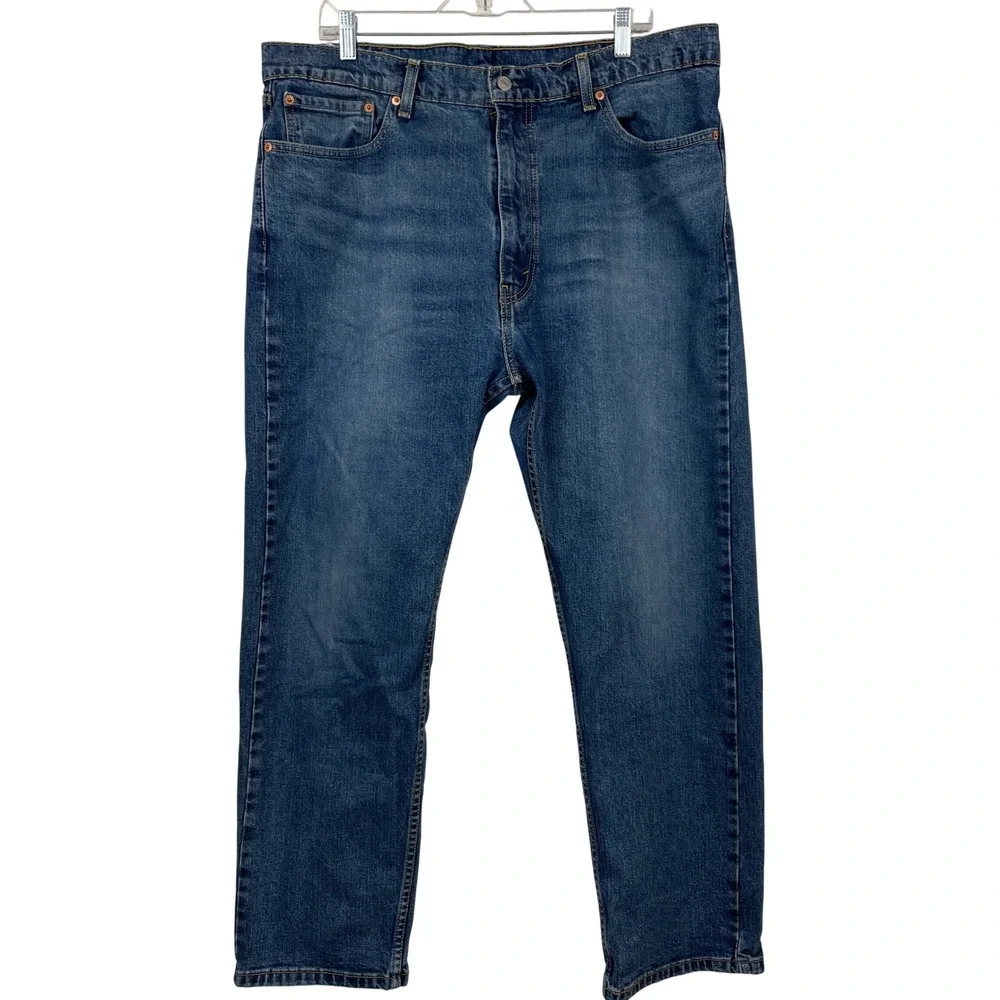 Levis 505 Regular Fit Straight Leg Jeans Blue Medium Wash‎ Mens 40x30 Stretch